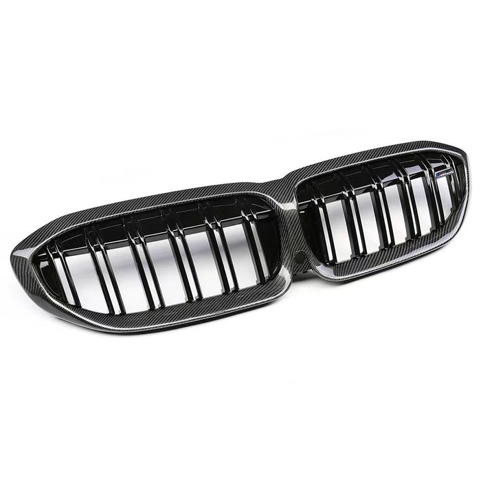 Carbon Fibre Glossy Black Front Grille fit for BMW【G20/G21 M340 330/320】【twin】2018-2022 Pre-LCI