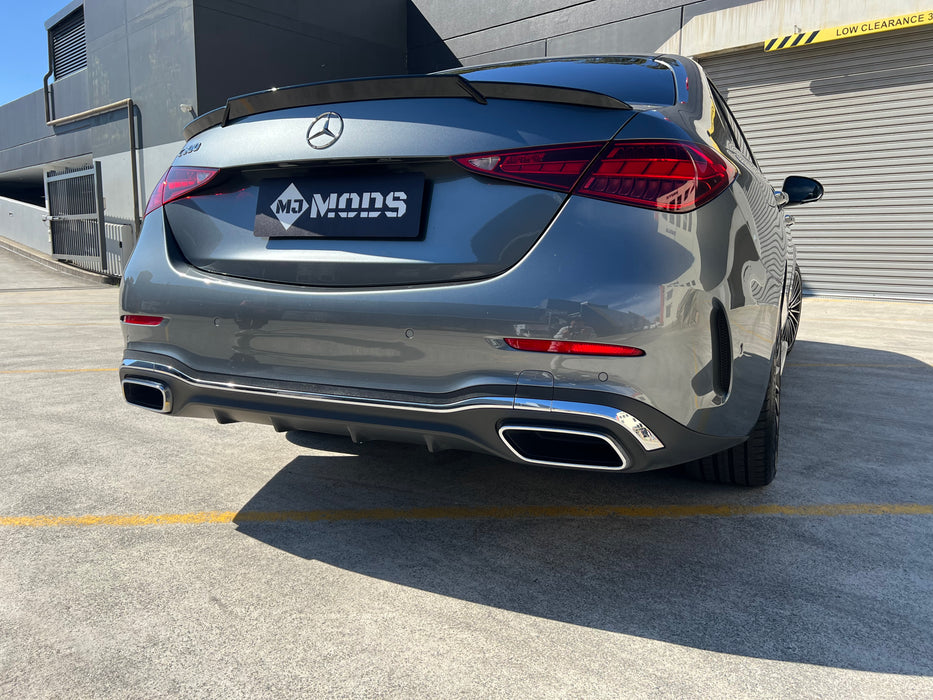 ABS Plastic Gloss Black Rear Bumper Boot Lip Spoiler for MERCEDES-BENZ  C CLASS【W206 SEDAN】【4D-BB Style】