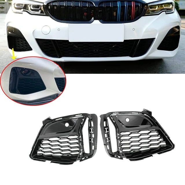 Gloss Black Front Bumper Mesh Vent Blackout Trim Inserts fit for BMW【G20/G21 Pre-LCI M340i】