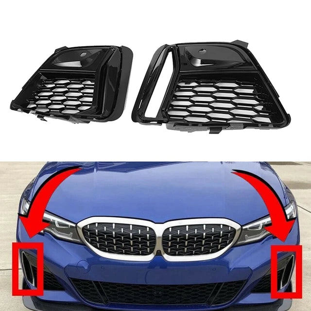 Gloss Black Front Bumper Mesh Vent Blackout Trim Inserts fit for BMW【G20/G21 Pre-LCI M340i】