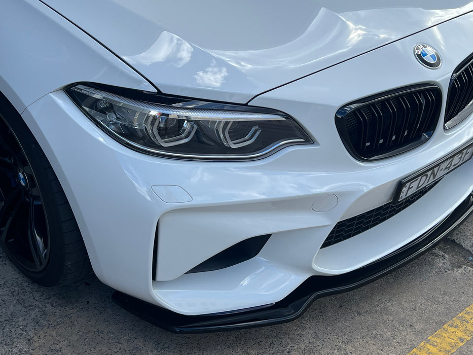 PP Glossy Black HEADLIGHT Eye Lids Eyebrows For BMW【F22 F23 M240i M235i 230i 228i 225i 220i F87 M2 / Competition】2014-2021