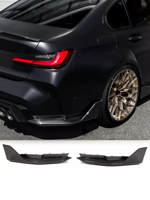 Dry Carbon Fibre Rear Bumper Splitter for BMW【M3 G80 G81】Rear Side