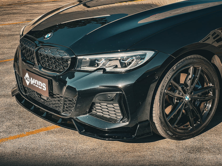 ABS GLOSSY BLACK FRONT BUMPER LIP fit for BMW【G20/G21 Pre-LCI M340 330/320 M Sport】【TANK】