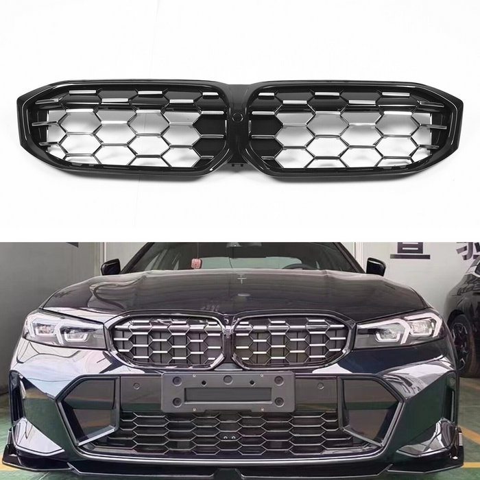 ABS GLOSSY BLACK FRONT KIDNEY GRILLE fit for BMW【G20/G21 LCI M340 330 328 320 M Sport】【G20 LCI Diamond Style】