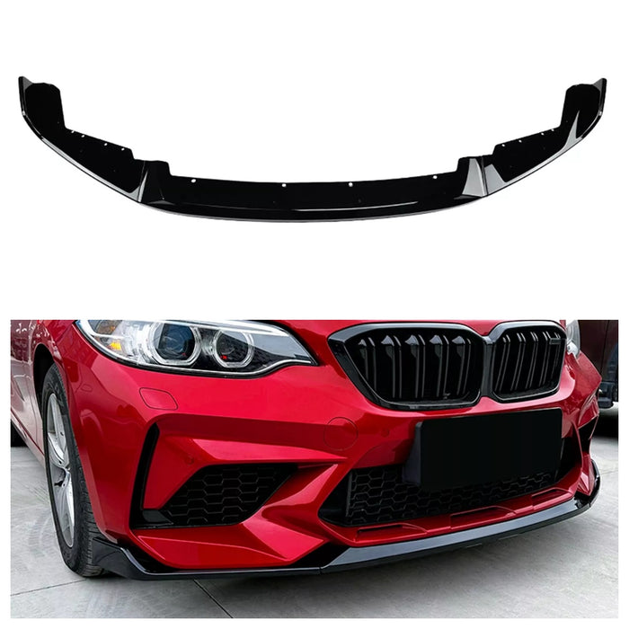 ABS Gloss Black Front Bumper Lip for BMW F87 M2C【Competition Edition】【M2C-MP Style】