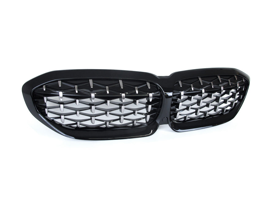 ABS Chrome and Black Front Grille fit for BMW【G20/G21 M340 330/320】【Diamond】2018-2022 Pre-LCI