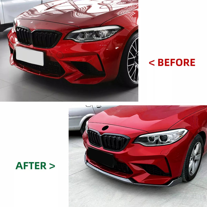 ABS Gloss Black Front Bumper Lip for BMW F87 M2C【Competition Edition】【M2C-MP Style】