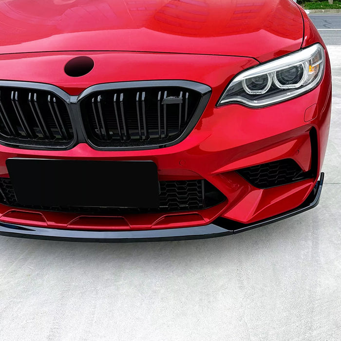 ABS Gloss Black Front Bumper Lip for BMW F87 M2C【Competition Edition】【M2C-MP Style】