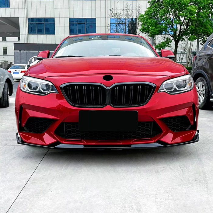 ABS Gloss Black Front Bumper Lip for BMW F87 M2C【Competition Edition】【M2C-MP Style】