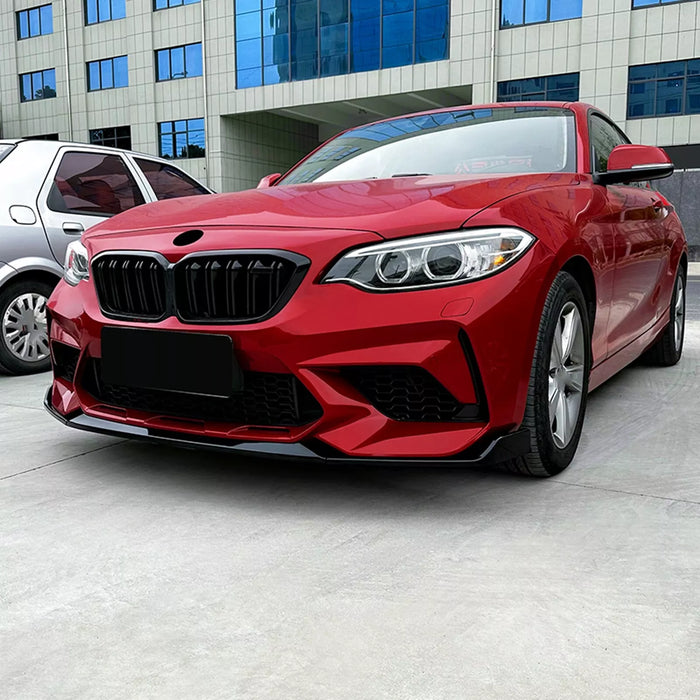 ABS Gloss Black Front Bumper Lip for BMW F87 M2C【Competition Edition】【M2C-MP Style】